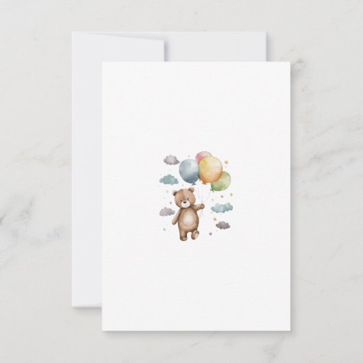 Beer ballon Baby shower plat dank u kaart (Achterkant)