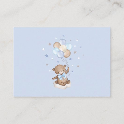 Beer Ballon Blue Brown Stars Books for Baby Boy Informatiekaartje (Achterkant)