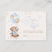 Beer Ballon Blue Brown Stars Books for Baby Boy Informatiekaartje (Voorkant)