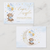 Beer Ballon Blue Gold Stars Books for Baby Boy Informatiekaartje (Voorkant / Achterkant)