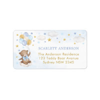 Beer Ballon Blue Twinkle Star Return Address