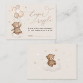 Beer ballon Cloud Stars Baby shower Diaper Raffle Informatiekaartje (Voorkant / Achterkant)