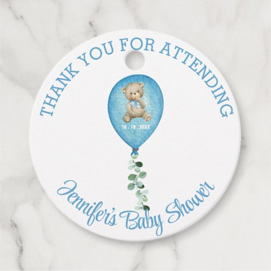 Beer ballon gepersonaliseerd dank u Baby shower Bedankjes Labels (Voorkant)