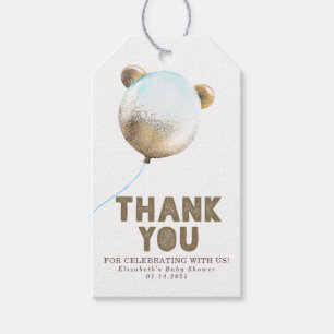 Beer Ballon Gold Blue en bruin Hartelijk dank Cadeaulabel