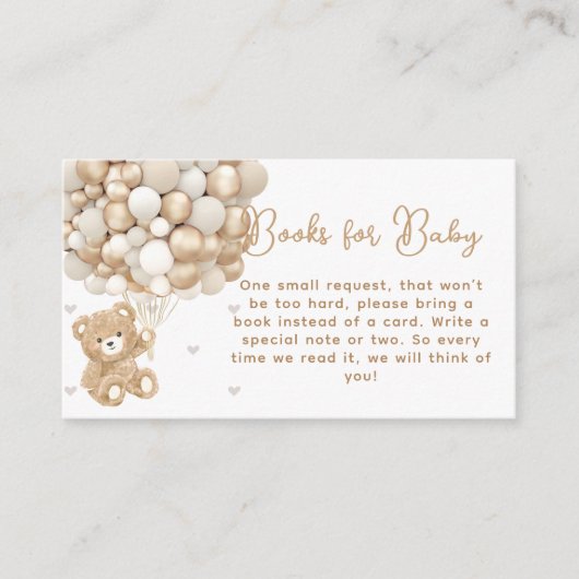 Beer Ballon & Hart Baby shower Boekaanvraag Informatiekaartje (Voorkant)