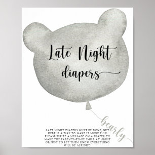 Beer ballon \ Late night diapers game Poster