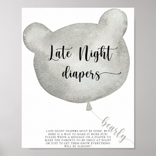Beer ballon \ Late night diapers game Poster (Voorkant)