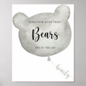 Beer ballon raden hoeveel teddybeer poster draagt (Voorkant)