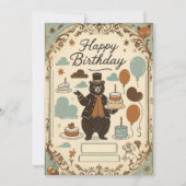 Beer & Ballon Verjaardagsparade Kaart (Voorkant)