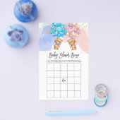 Beer ballonnen Baby Bingo, Gender onthullen Bingo  Flyer (Enkel)