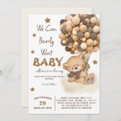 Beer ballonnen baby boy douche kaart (Voorkant / Achterkant)