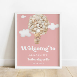 Beer ballonnen baby meisje Baby shower welkom Poster