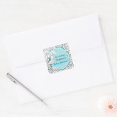 Beer ballonnen baby shower aankondiging vierkante sticker (Envelop)