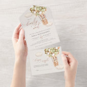 Beer ballonnen Baby shower in één uitnodiging (Afscheurbaar)