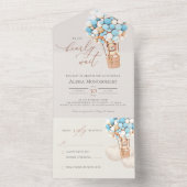 Beer ballonnen Baby shower in één uitnodiging (Binnen)