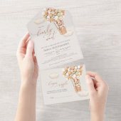 Beer ballonnen Baby shower in één uitnodiging (Afscheurbaar)