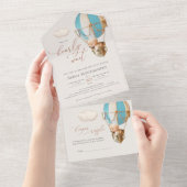 Beer ballonnen Baby shower in één uitnodiging (Afscheurbaar)