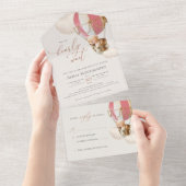 Beer ballonnen Baby shower in één uitnodiging (Afscheurbaar)