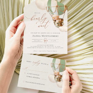 Beer ballonnen Baby shower in één uitnodiging