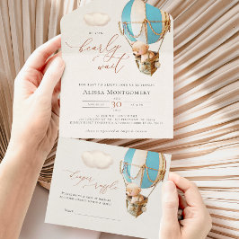 Beer ballonnen Baby shower in één uitnodiging