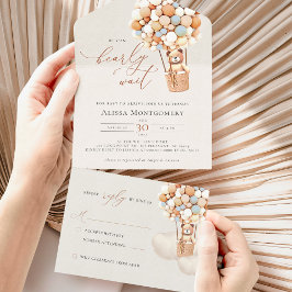 Beer ballonnen Baby shower in één uitnodiging