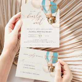 Beer ballonnen Baby shower in één uitnodiging