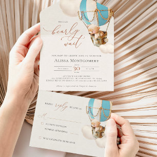 Beer ballonnen Baby shower in één uitnodiging