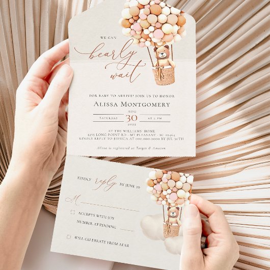 Beer ballonnen Baby shower in één uitnodiging