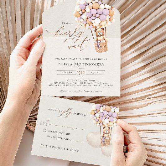 Beer ballonnen Baby shower in één uitnodiging