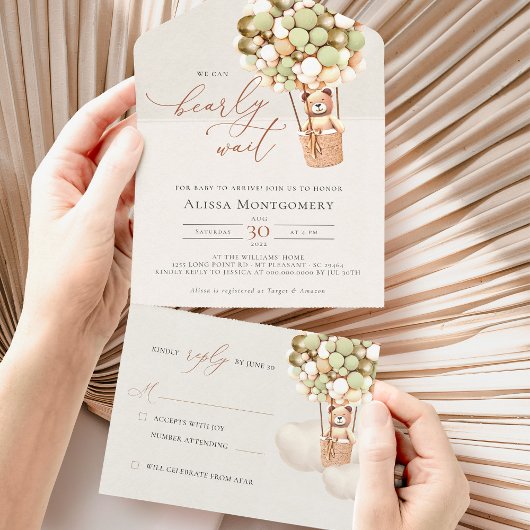 Beer ballonnen Baby shower in één uitnodiging