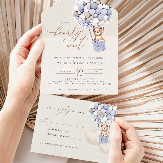 Beer ballonnen Baby shower in één uitnodiging