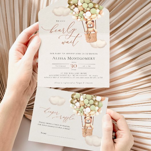 Beer ballonnen Baby shower in één uitnodiging