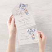 Beer ballonnen Baby shower in één uitnodiging (Afscheurbaar)