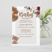 beer ballonnen Baby shower Invite, Wilde bloem Kaart (Staand voorkant)
