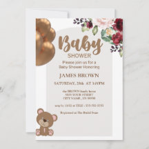beer ballonnen Baby shower Invite, Wilde bloem