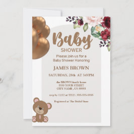 beer ballonnen Baby shower Invite, Wilde bloem Kaart
