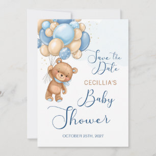Beer ballonnen Baby shower Opslaan Datum Kaart