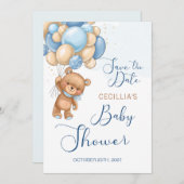 Beer ballonnen Baby shower Opslaan Datum Kaart (Voorkant / Achterkant)