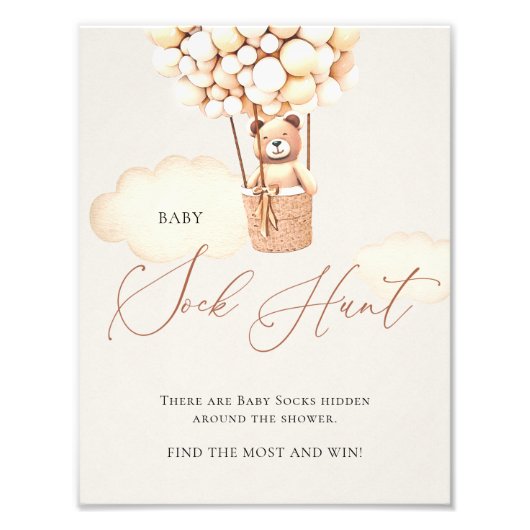 Beer ballonnen Baby Sock Hunt - Sign Foto Afdruk (Voorkant)