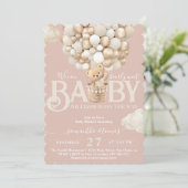 Beer ballonnen Barly Wachten Baby Girl Shower Kaart (Staand voorkant)