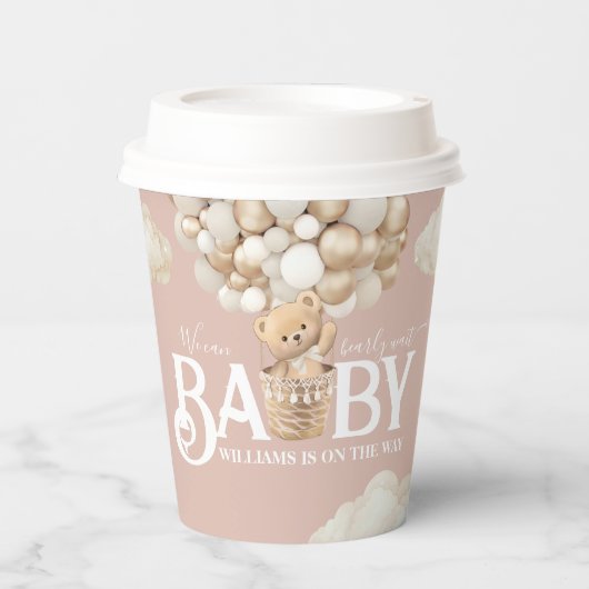 Beer ballonnen Barly Wachten Baby Girl Shower Papieren Bekers (Voorkant)