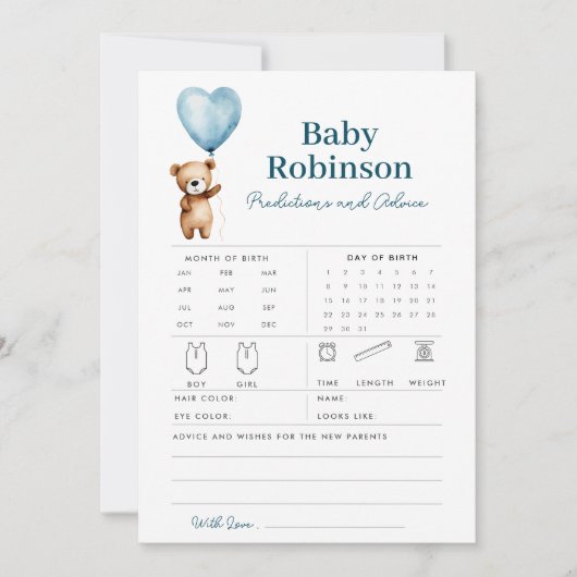 Beer Ballonnen Barly Wachten Baby shower Game Kaar Kaart (Voorkant)