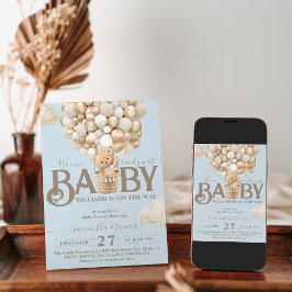 Beer ballonnen Barly Wait Baby Boy Shower Kaart