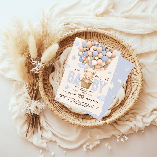 Beer ballonnen Barly Wait Baby Boy Shower Kaart