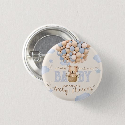 Beer ballonnen Barly Wait Baby Boy Shower Ronde Button 3,2 Cm (Voorkant /achterkant)