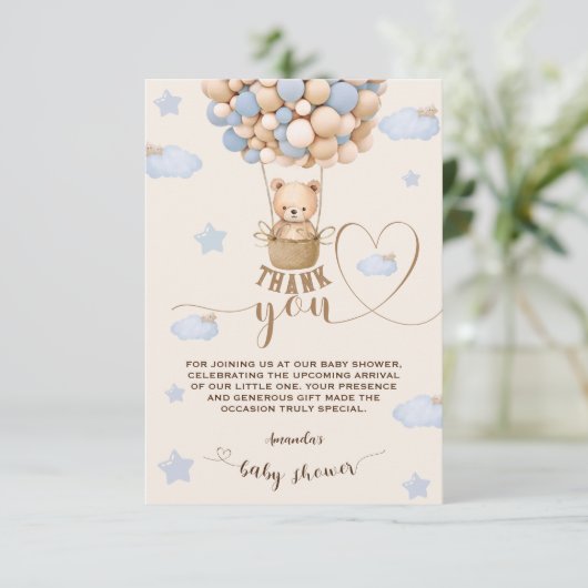 Beer ballonnen Barly Wait Boy Shower Dank u Bedankkaart (Staand voorkant)