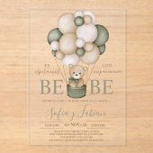 Beer Ballonnen Boy Baby shower Acryl Uitnodiging (Voorkant)
