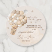 Beer Ballonnen Bruin Bearly Wait Baby shower Bedankjes Labels (Voorkant)