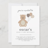 Beer ballonnen eerste verjaardagsuitnodiging kaart (Voorkant)