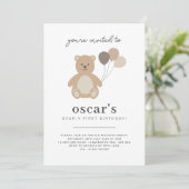 Beer ballonnen eerste verjaardagsuitnodiging kaart (Staand voorkant)